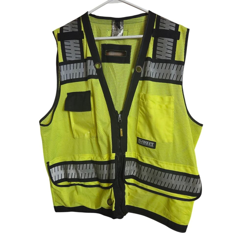 DeWalt Neon Yellow Safety Vest Size XL Class 2 Reflective